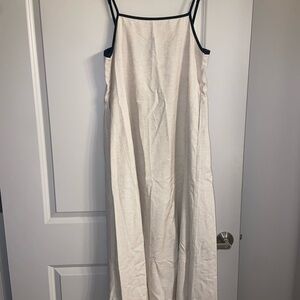 Elegant Cream Linen Maxi Dress